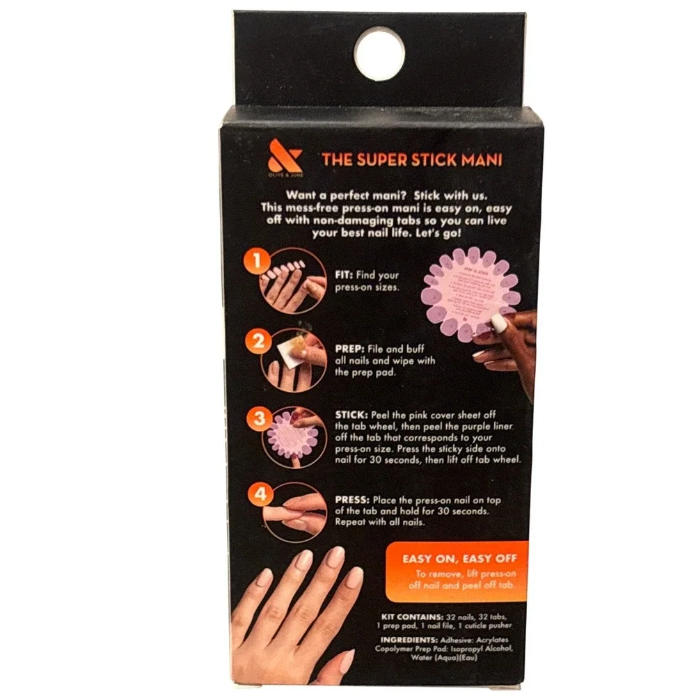 Olive & June Super Stick Mani Press-On Nails Pumpkin Party Extra Short Round